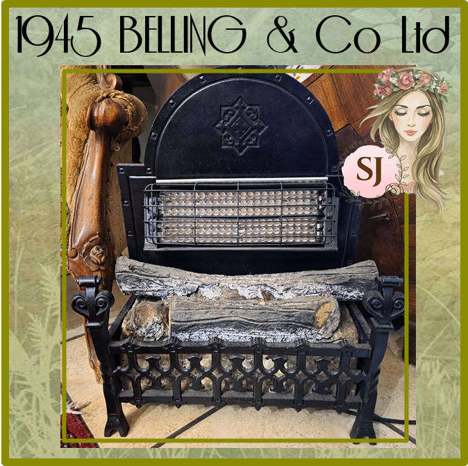 A STUNNING 1945 BELLING & Co Ltd MEDIEVIL STYLE ELECTRIC FIRE PLACE, WORKING! ABSOLUTELY AWESOME!