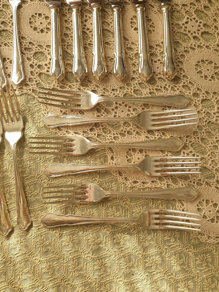 24 Piece | EPNS |  vintage cutlery set - 6 forks, 6 fish forks, 6 knives and 6 fish knives