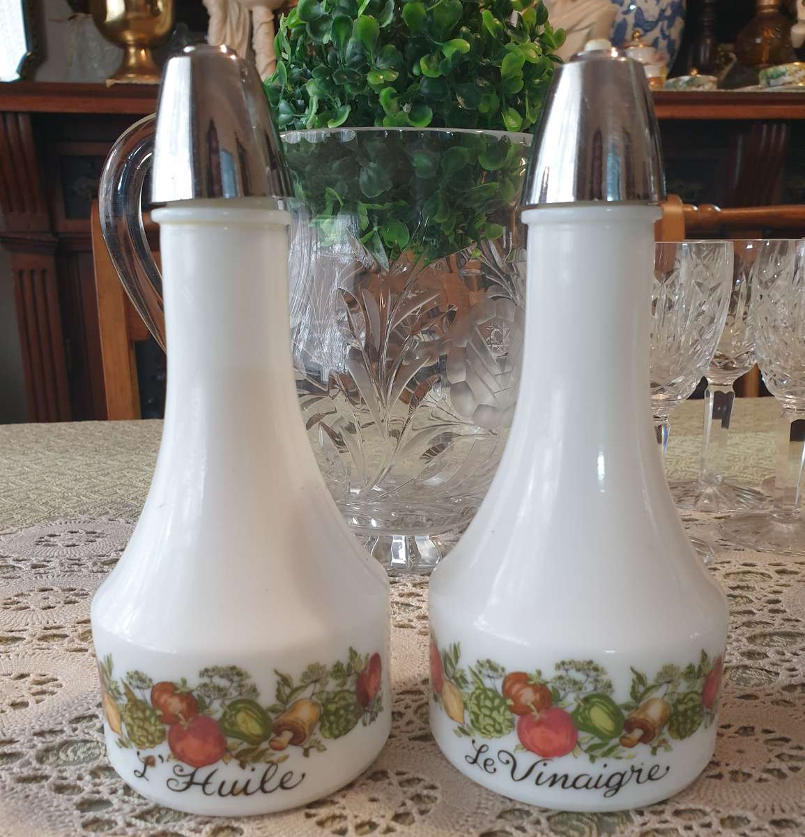 Vintage Gemco Spice of Life White Milk Glass SET