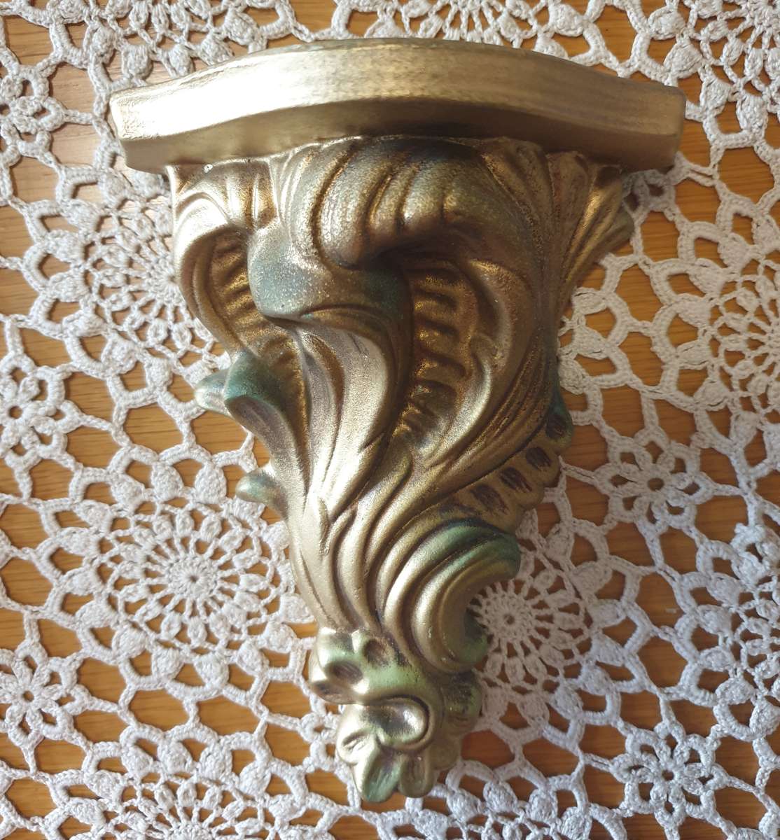 Vintage Ceramic Gold Ornate Wall Shelf
