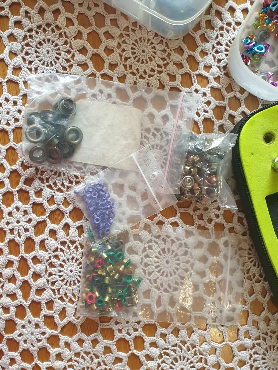 Crop-A-Dile Eyelet & Snap Punch Kit by We R Memory Keeper + extras