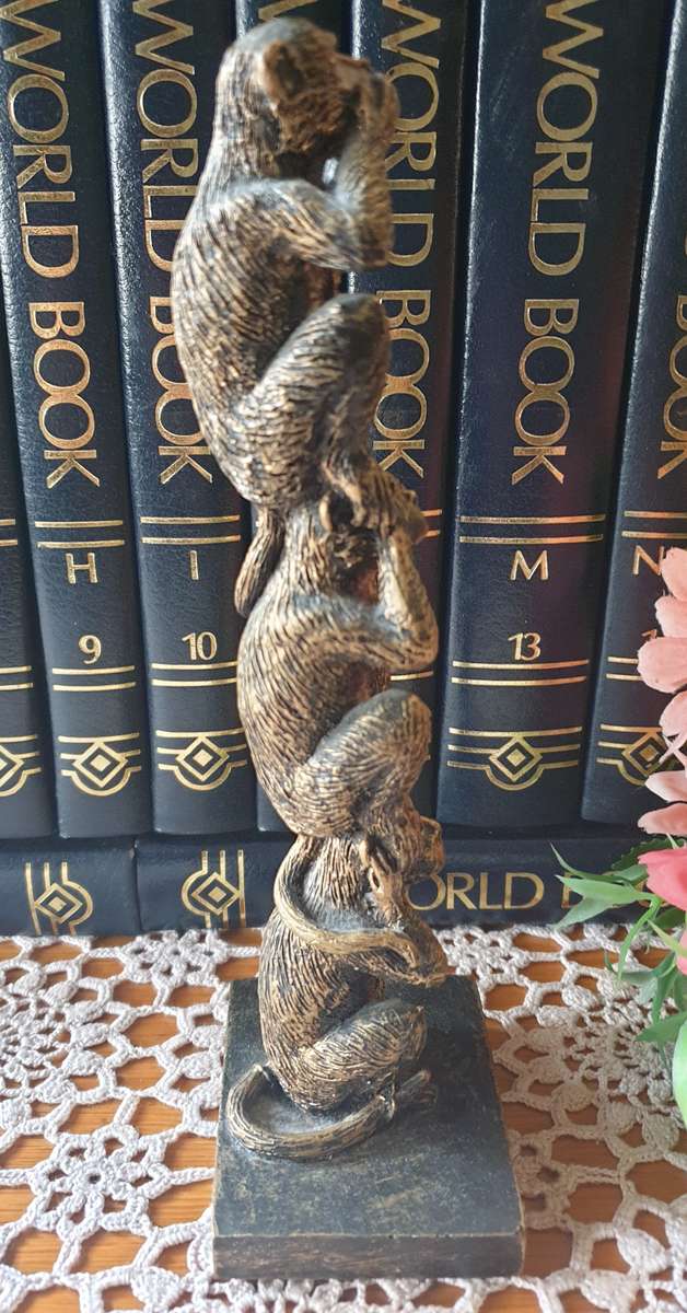 Bronze Color Monkey Decoration | Hear-No, See-No, Speak-No | Monkey Figurines |