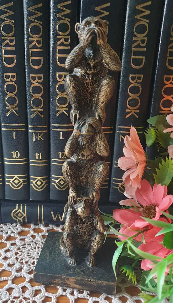 Bronze Color Monkey Decoration | Hear-No, See-No, Speak-No | Monkey Figurines |