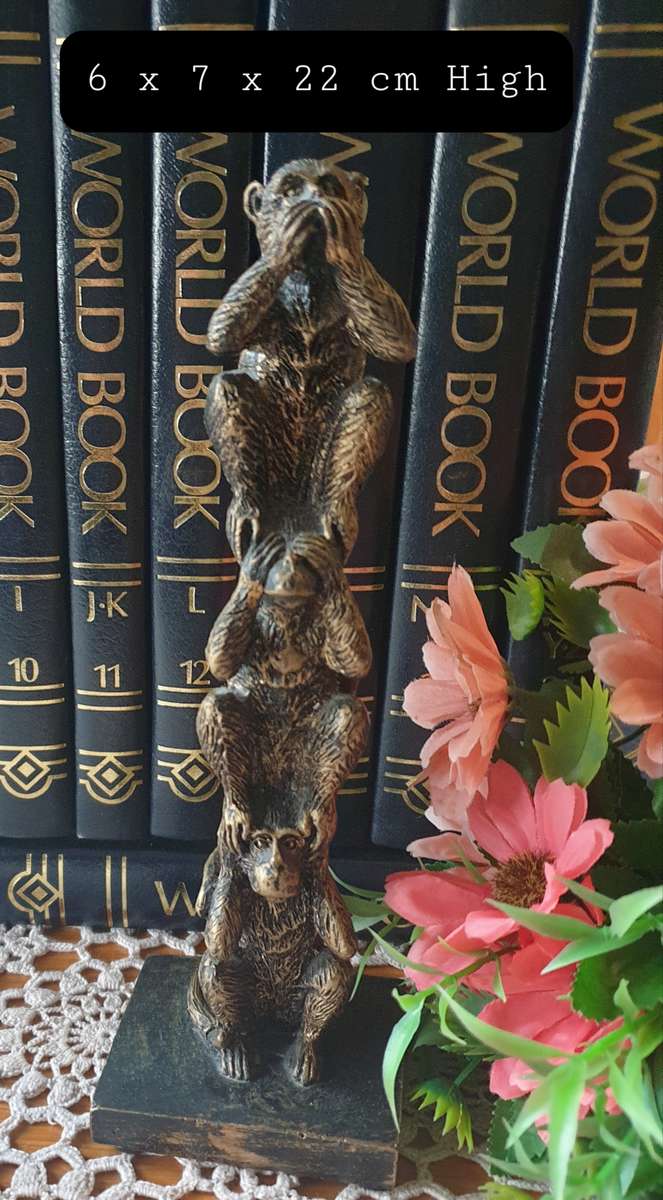 Bronze Color Monkey Decoration | Hear-No, See-No, Speak-No | Monkey Figurines |