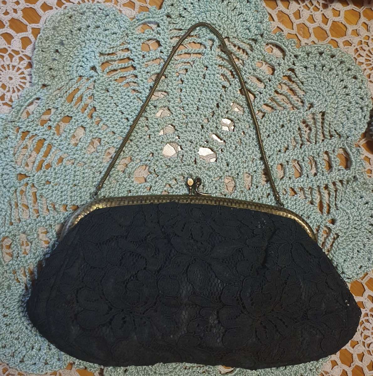 SMALL VINTAGE LACE BLACK BAG | CARLA |