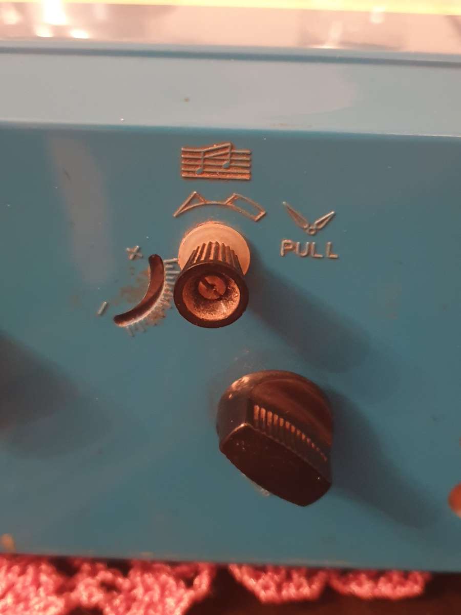 GINZA / RHYTHM Blue and White Musical Mid Century Alarm Clock / Desk Clock Playing Swan Lake, Japan