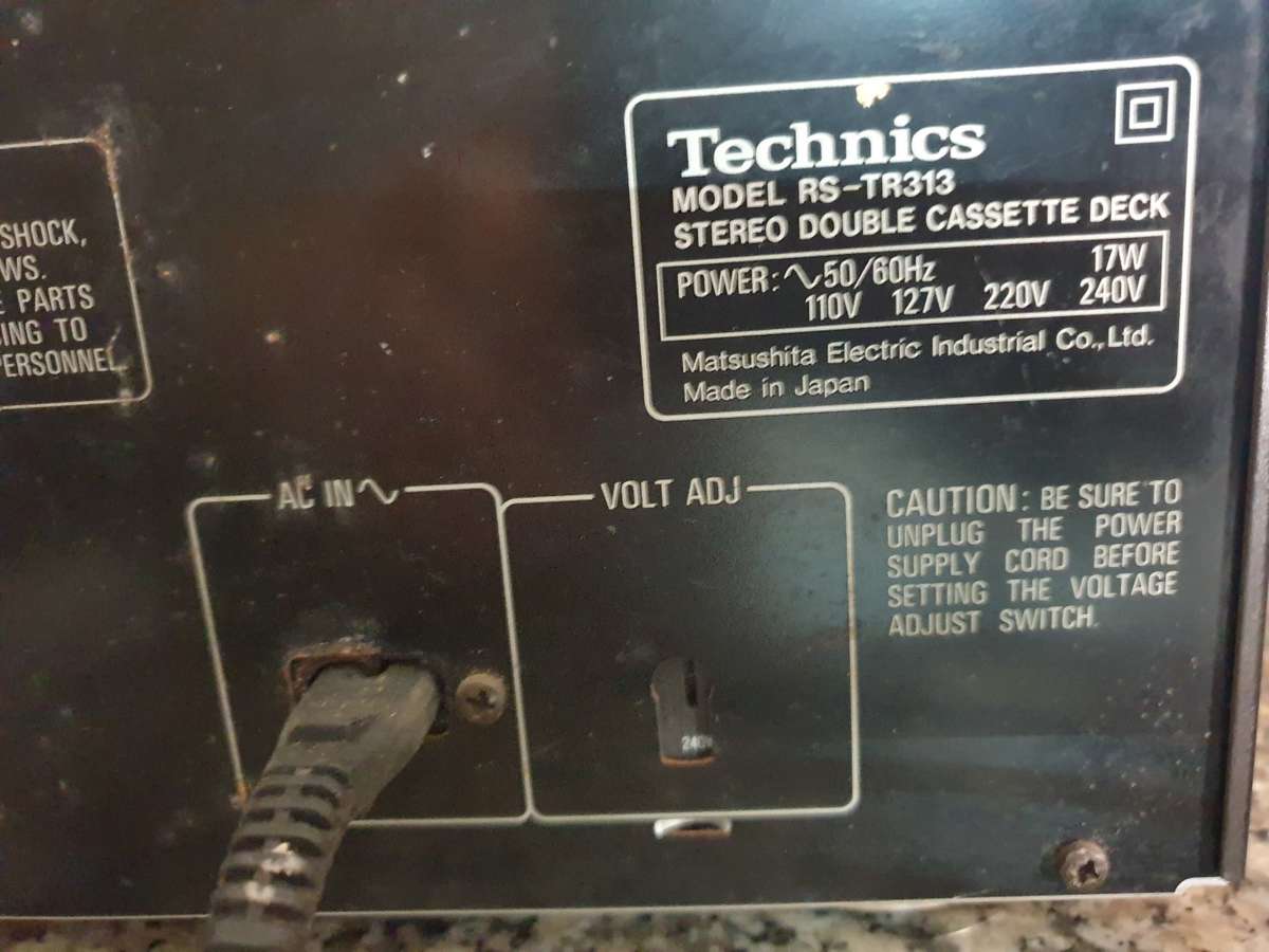 Technics Double Cassette Deck Rs-tr313 Dual Auto Reverse HX Pro Works