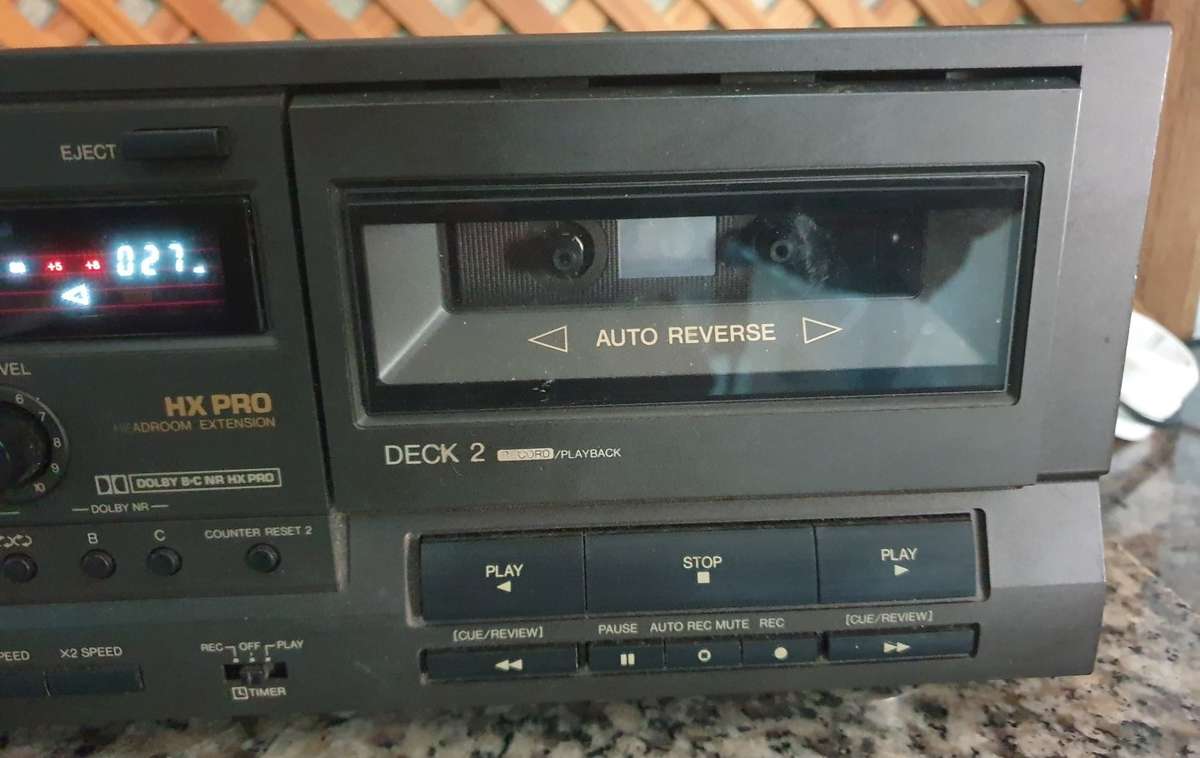 Technics Double Cassette Deck Rs-tr313 Dual Auto Reverse HX Pro Works