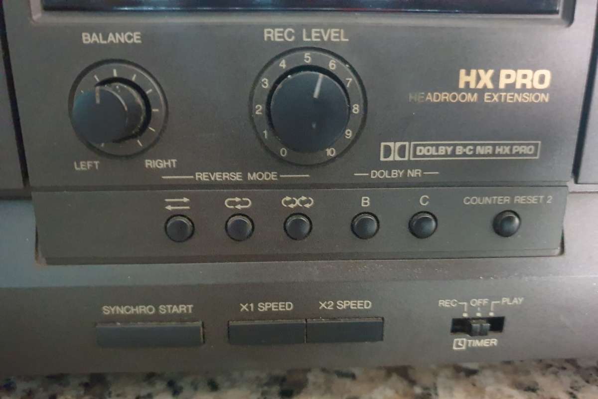 Technics Double Cassette Deck Rs-tr313 Dual Auto Reverse HX Pro Works