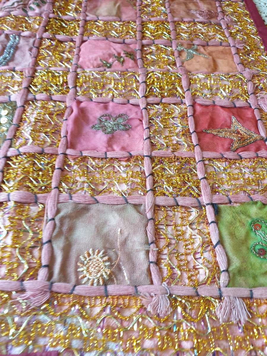 Two Handmade Indian Patchwork Cushion Covers