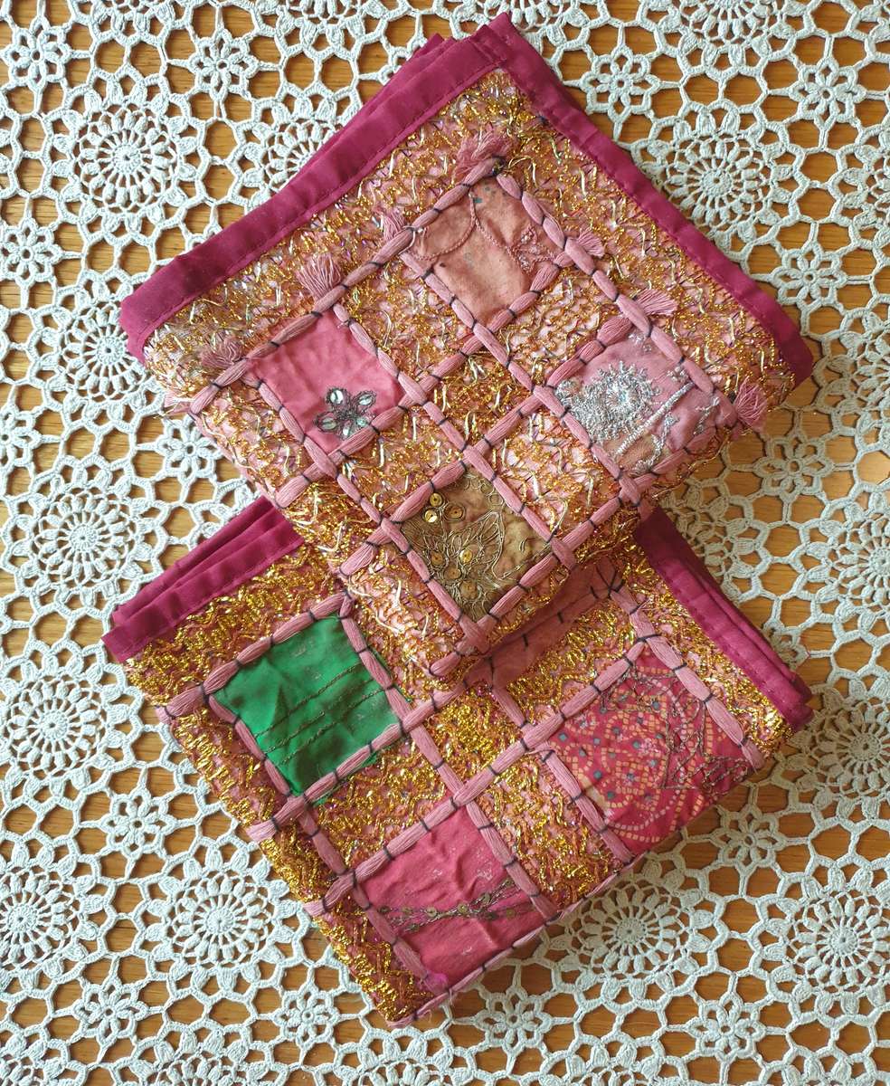Two Handmade Indian Patchwork Cushion Covers