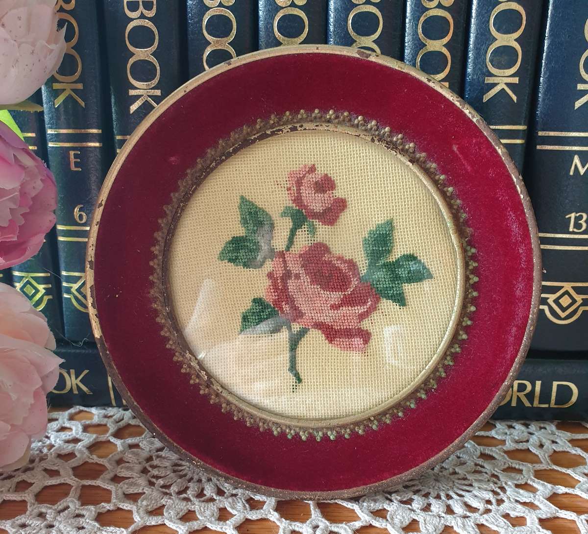 Vintage Embroidery Picture Frame