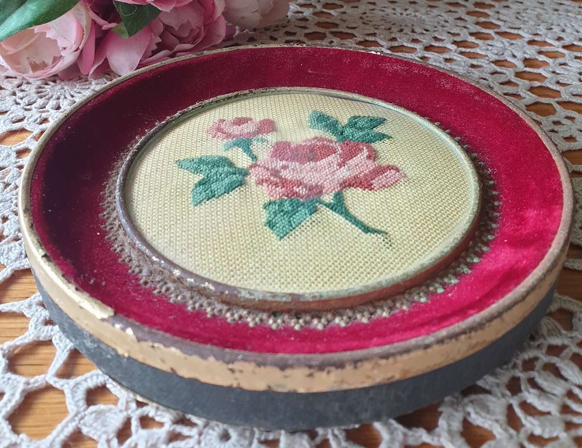 Vintage Embroidery Picture Frame