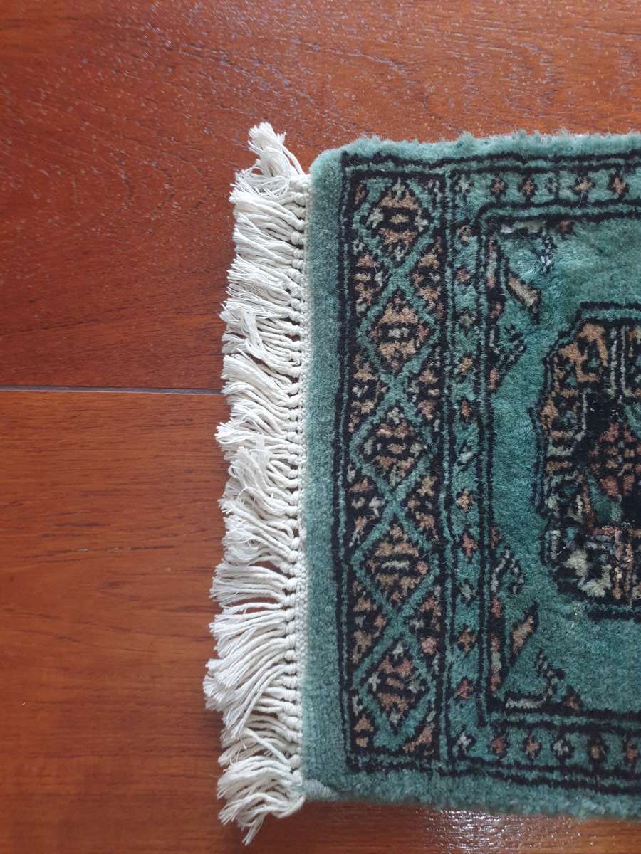 Pistachio Green Bokhara Rug | Hand knotted | Table Runner |