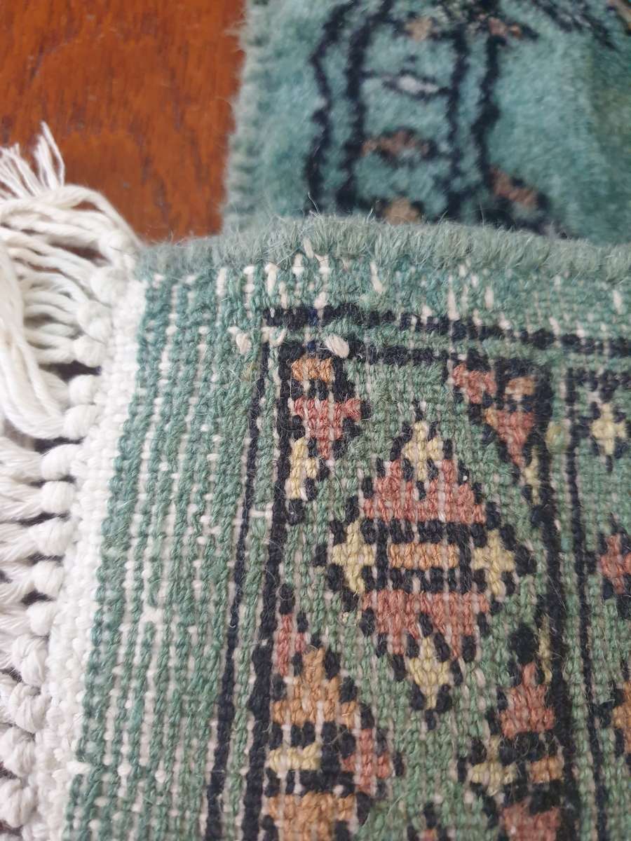 Pistachio Green Bokhara Rug | Hand knotted | Table Runner |