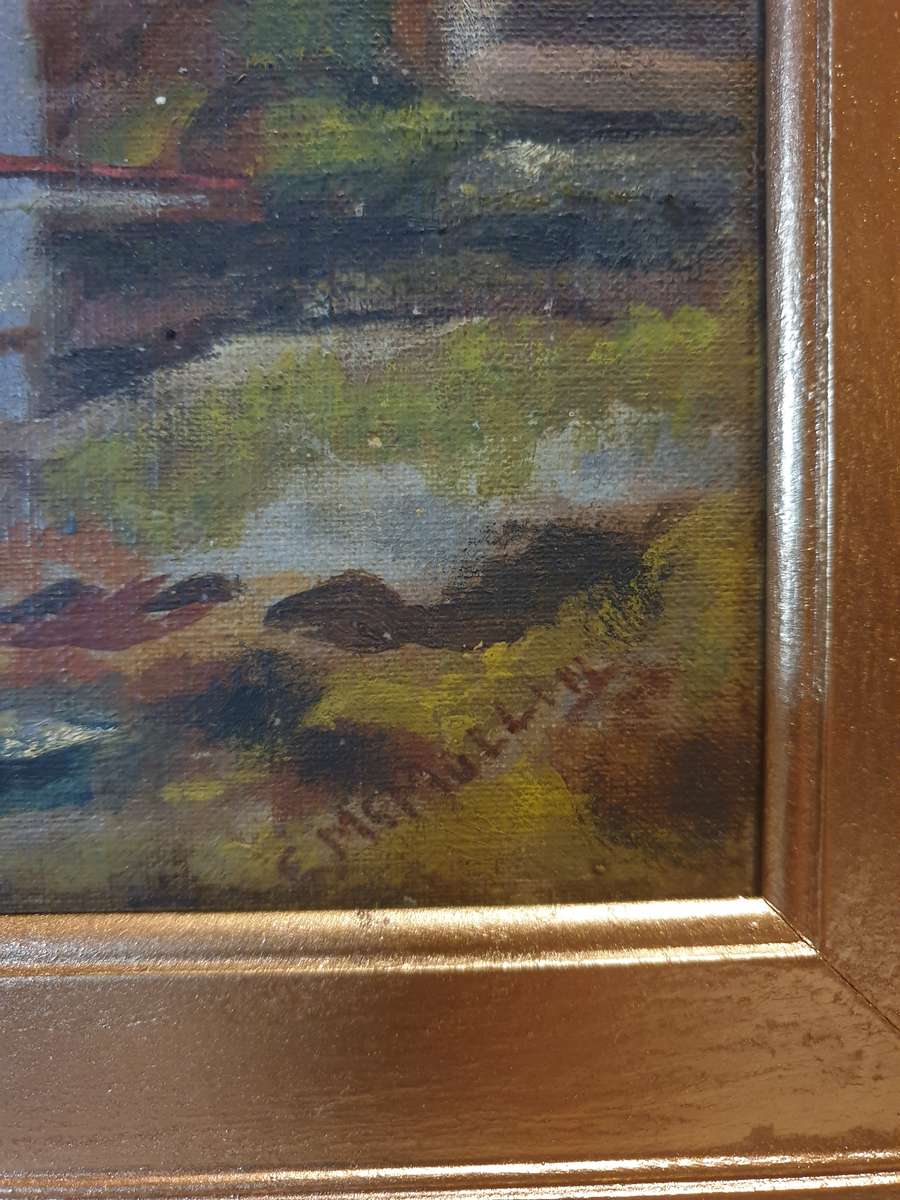 Painting in Wooden  Painted Frame | E. Mcmullin | ENGLAND | VINTAGE |