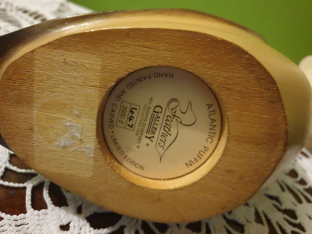 Feathers of Knysna Gallery carved and hand painted Atlantic Puffin