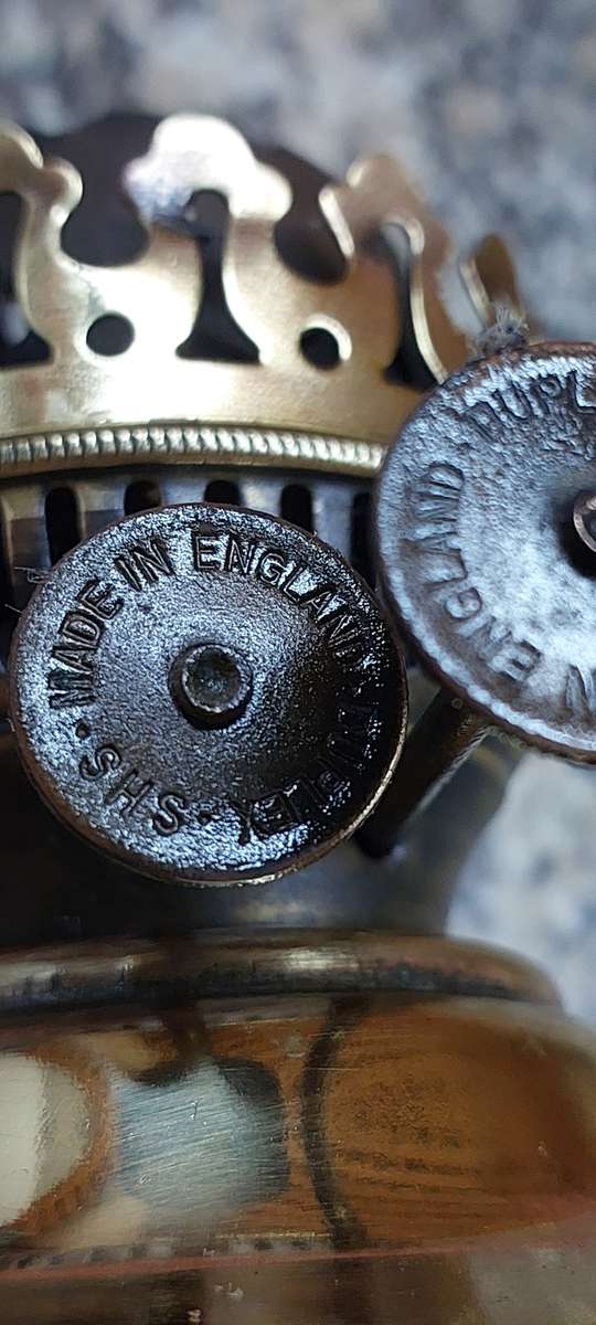 Early 20th Century Duplex Oil Lamp with Glass Shade