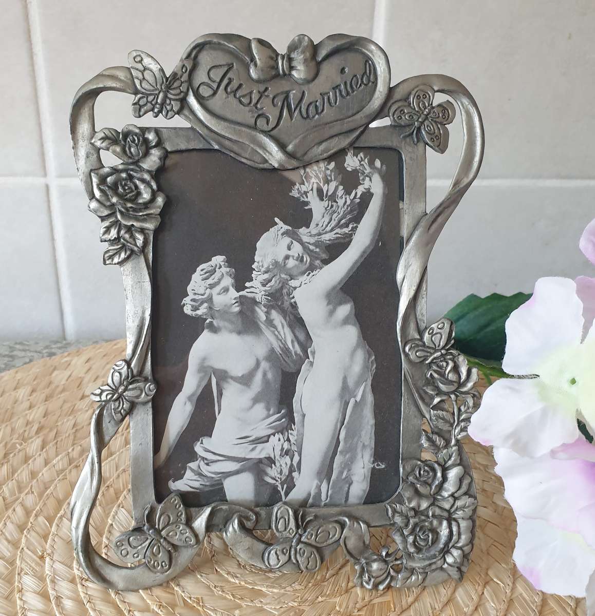 Photo Frame | PEWTER | METAL | JUST MARRIED |