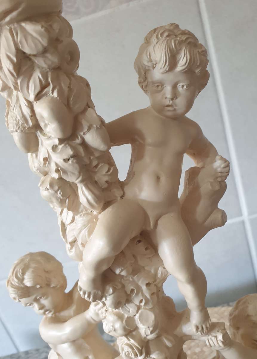 Vintage 3 Cherub Angel Shabby Cottage Lamp
