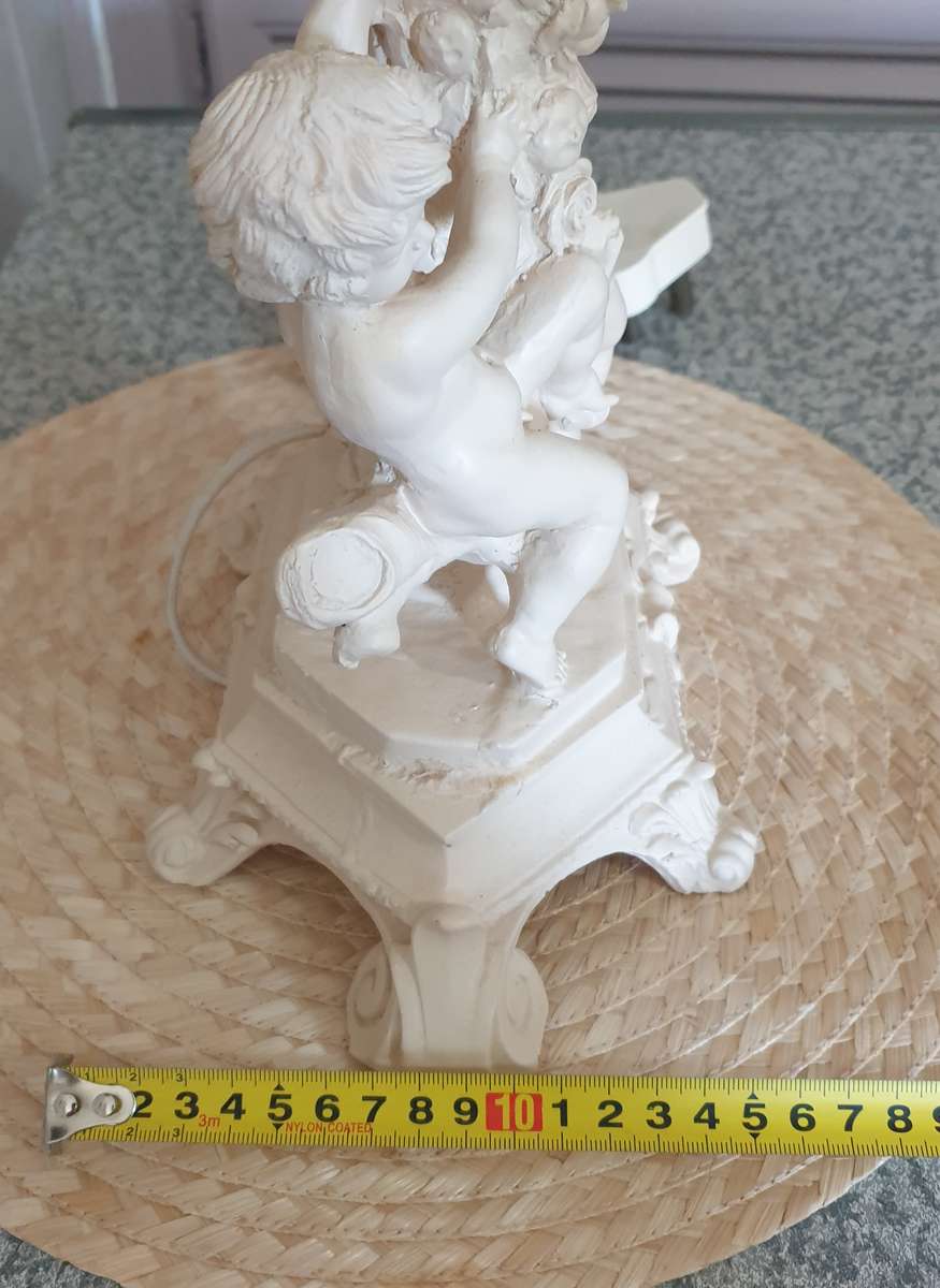Vintage 3 Cherub Angel Shabby Cottage Lamp