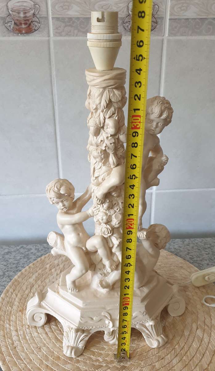 Vintage 3 Cherub Angel Shabby Cottage Lamp