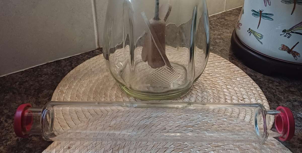 Vintage 1960s Jobling Pyrex Glass Rolling Pin  Classic Kitchenware