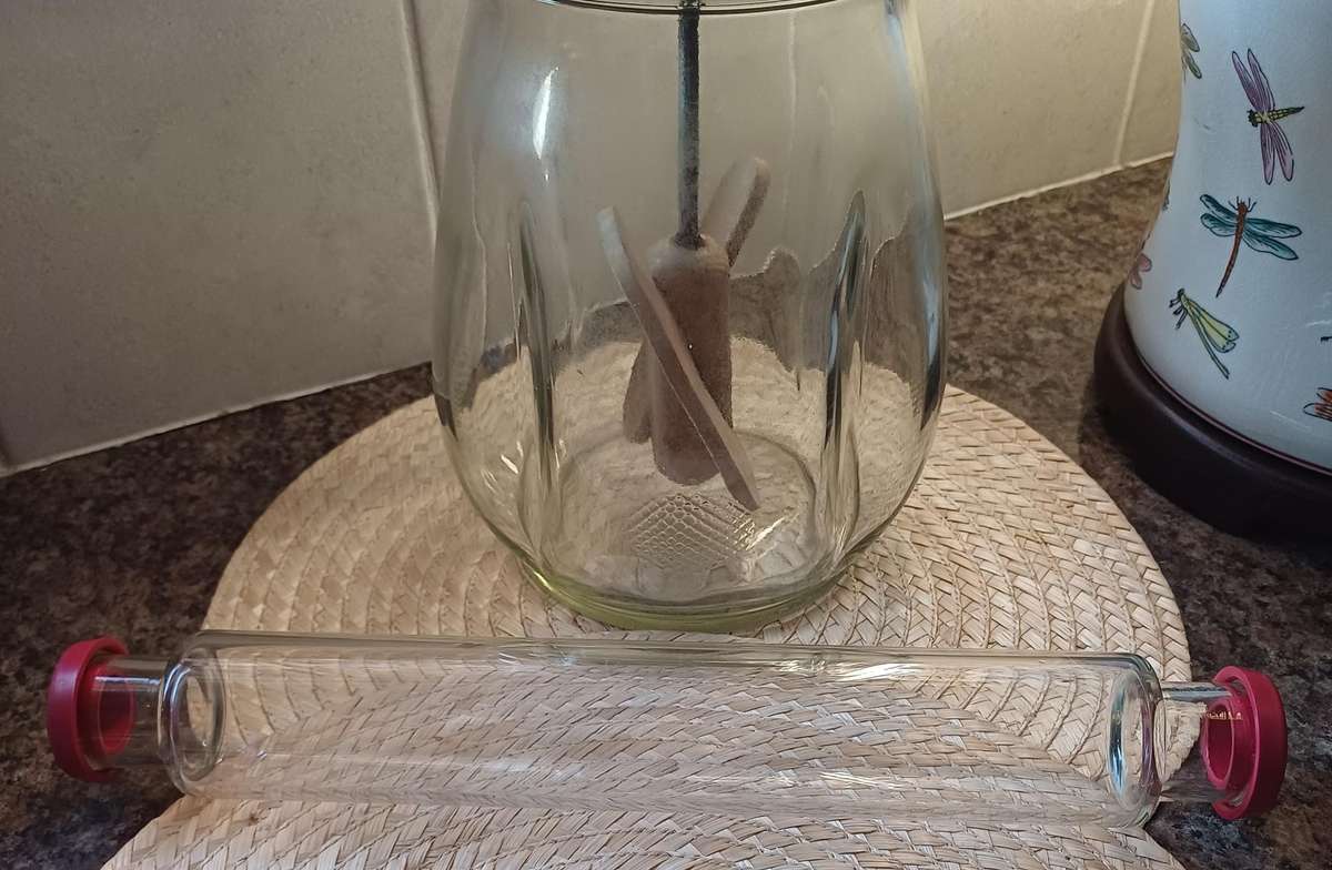 Vintage 1960s Jobling Pyrex Glass Rolling Pin  Classic Kitchenware