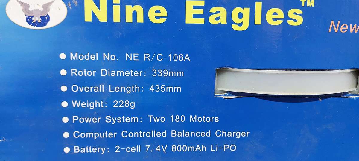 Nine Eagles model ne rc 106 a helicopter