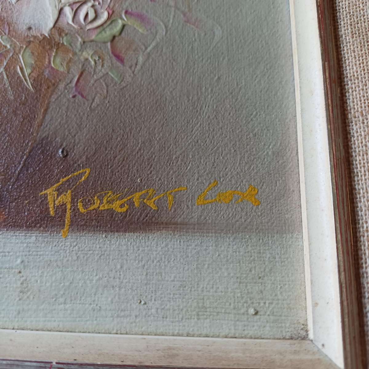 Signed Robert Cox Oil On Board Floral Still Life Painting