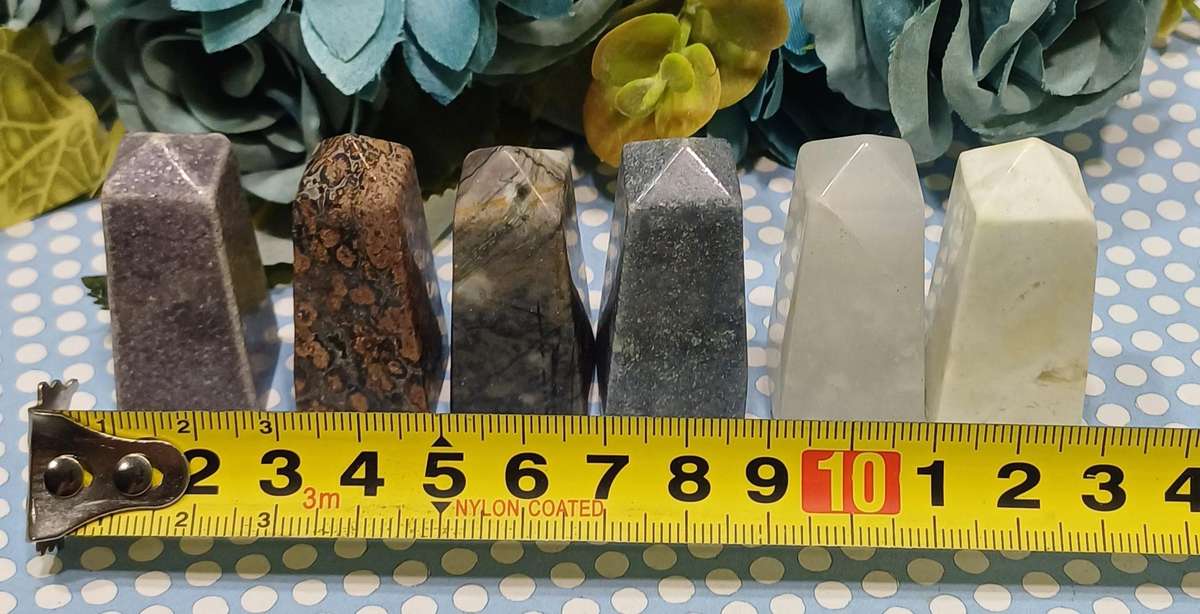 Set of 6 Crystal Pillars  Assorted Natural Stones (Approx. 2 x 2 x 4.5 cm Each) | 31 |