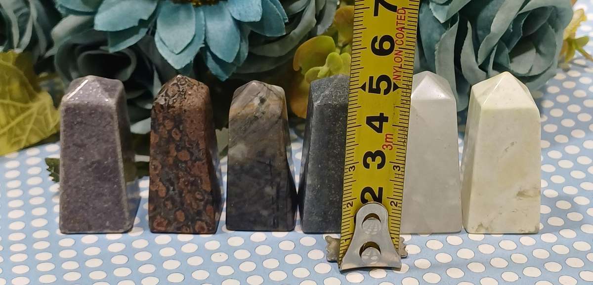 Set of 6 Crystal Pillars  Assorted Natural Stones (Approx. 2 x 2 x 4.5 cm Each) | 31 |
