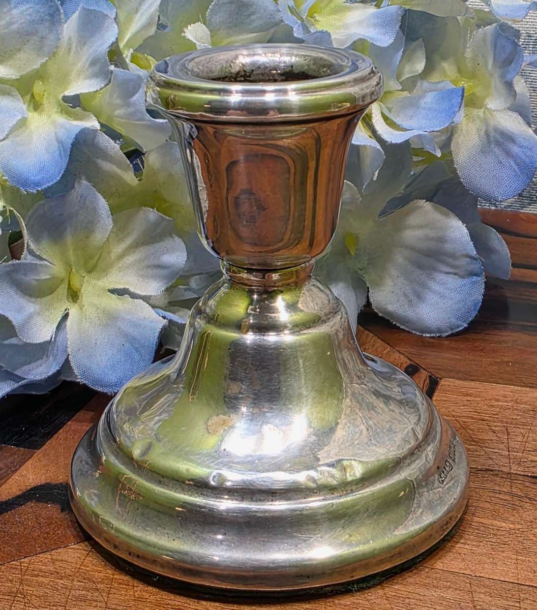 Vintage Sterling Silver Hallmarked Candle Holder