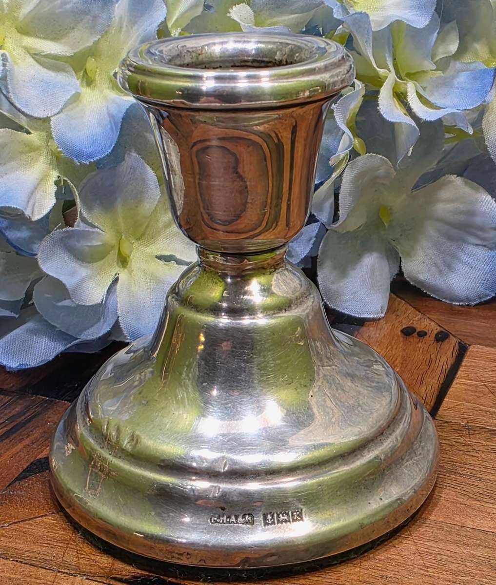 Vintage Sterling Silver Hallmarked Candle Holder