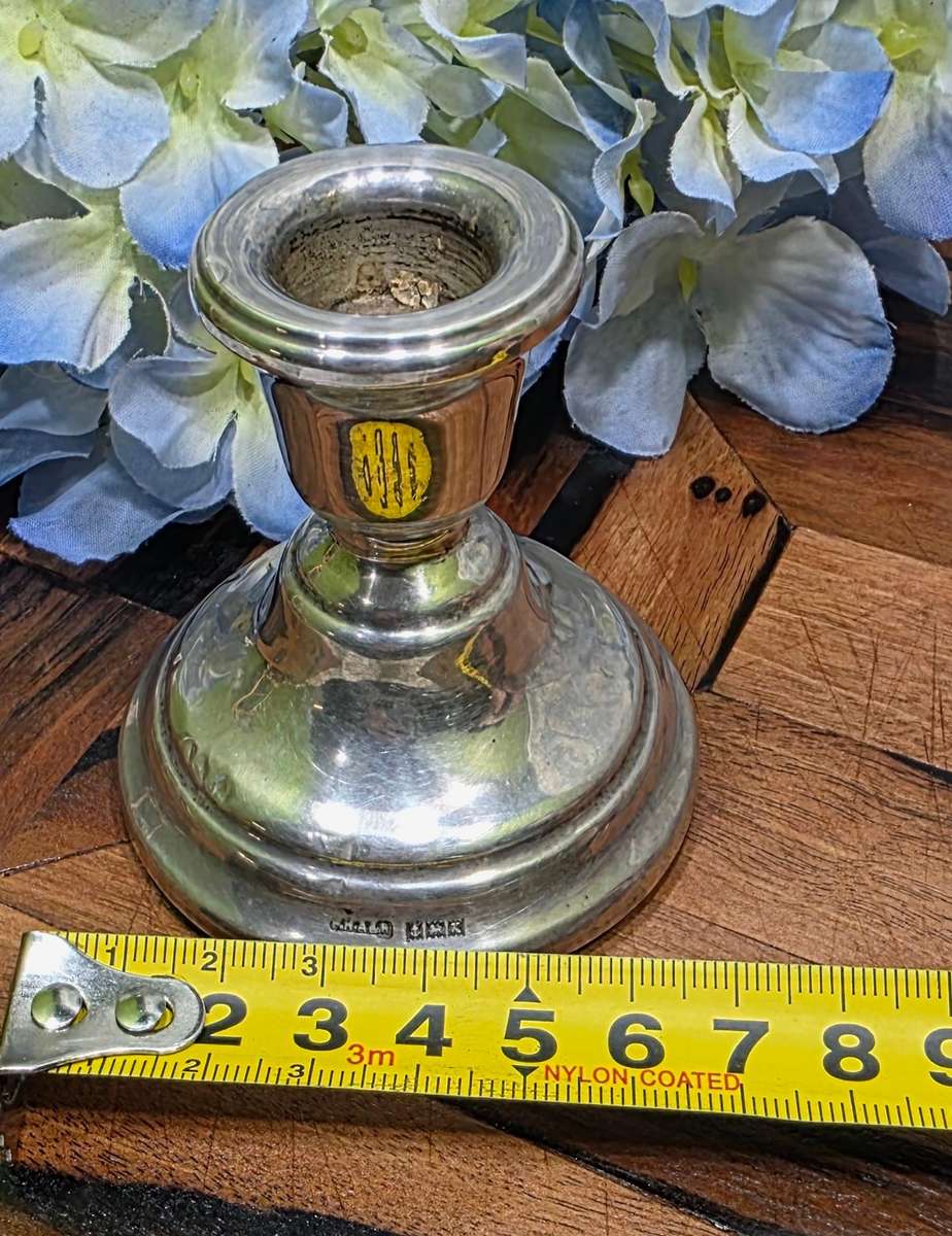 Vintage Sterling Silver Hallmarked Candle Holder