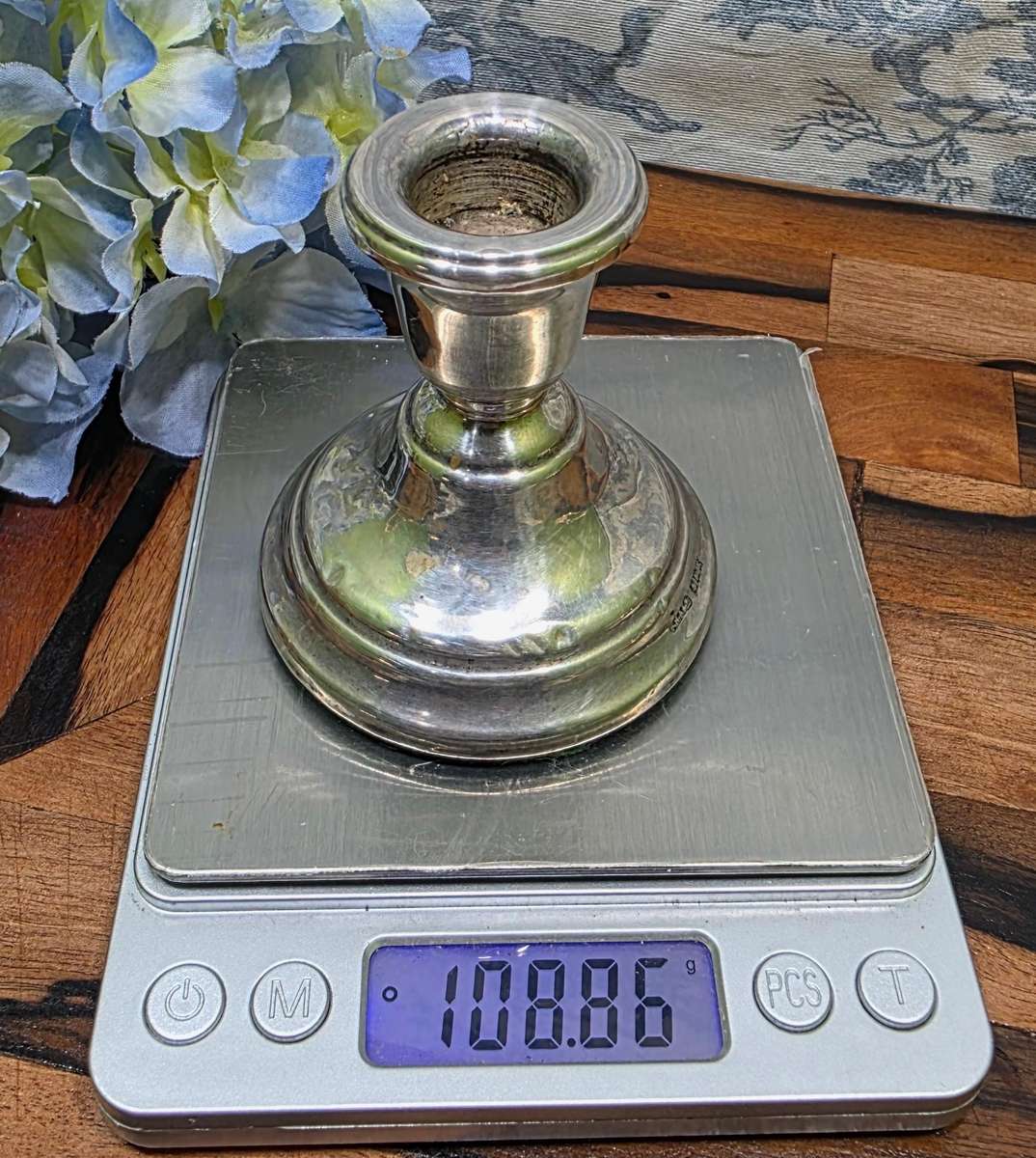 Vintage Sterling Silver Hallmarked Candle Holder