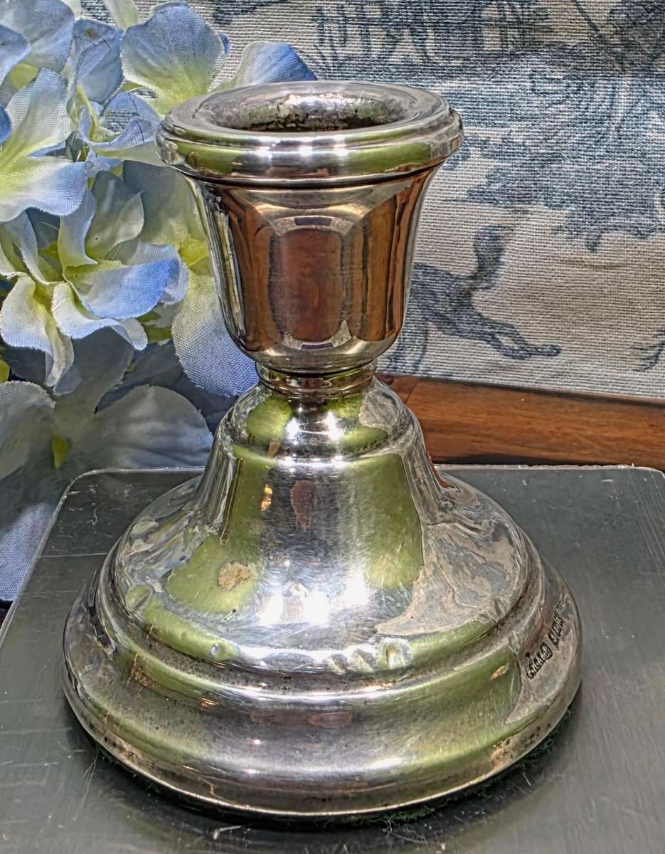 Vintage Sterling Silver Hallmarked Candle Holder