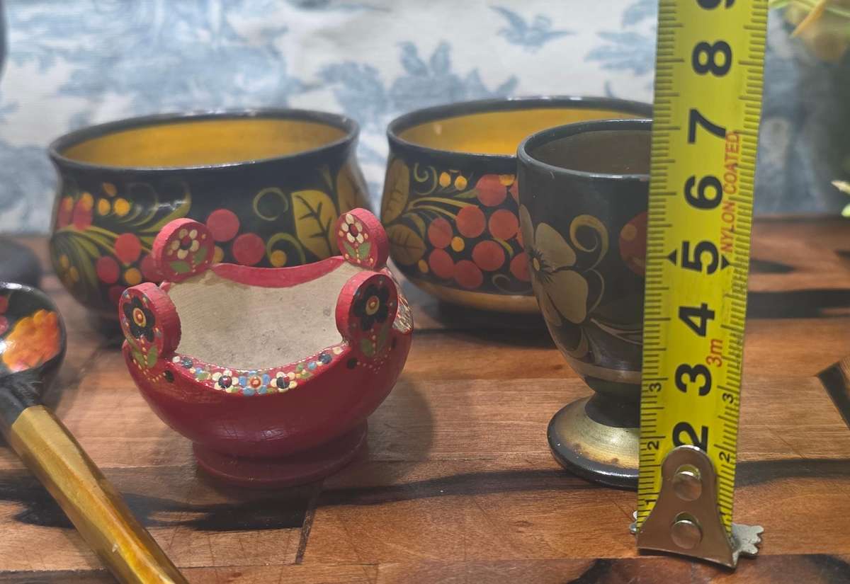 Vintage Khokhloma ORNAMENTS  Made in the USSR