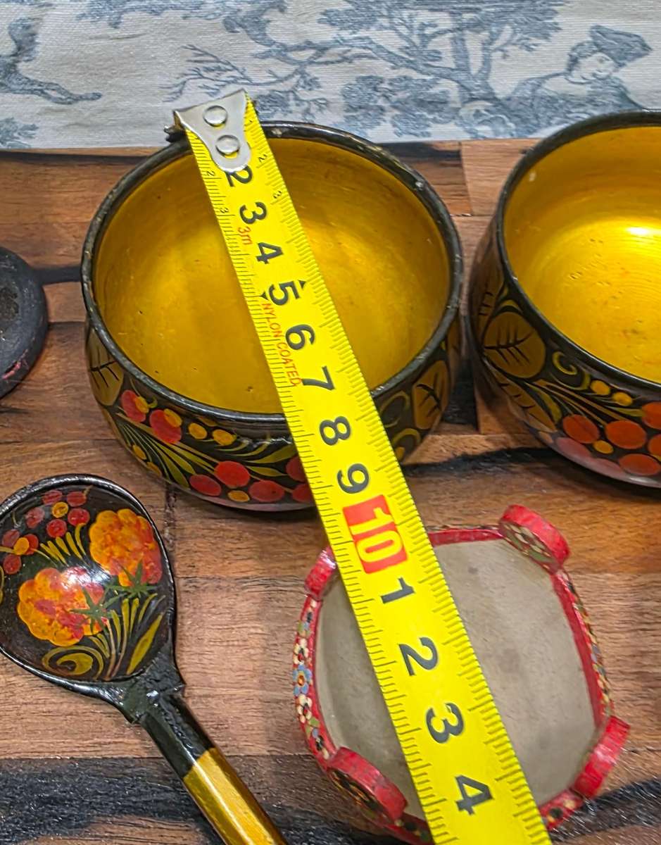 Vintage Khokhloma ORNAMENTS  Made in the USSR