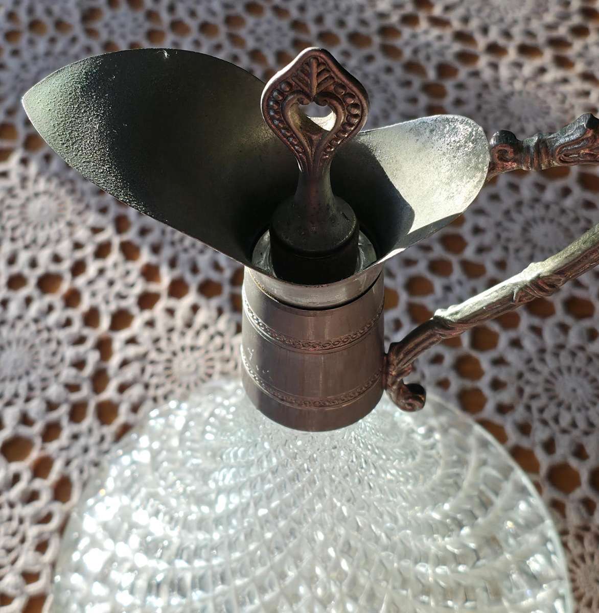 Vintage Glass and Silver plated Carafe Decanter