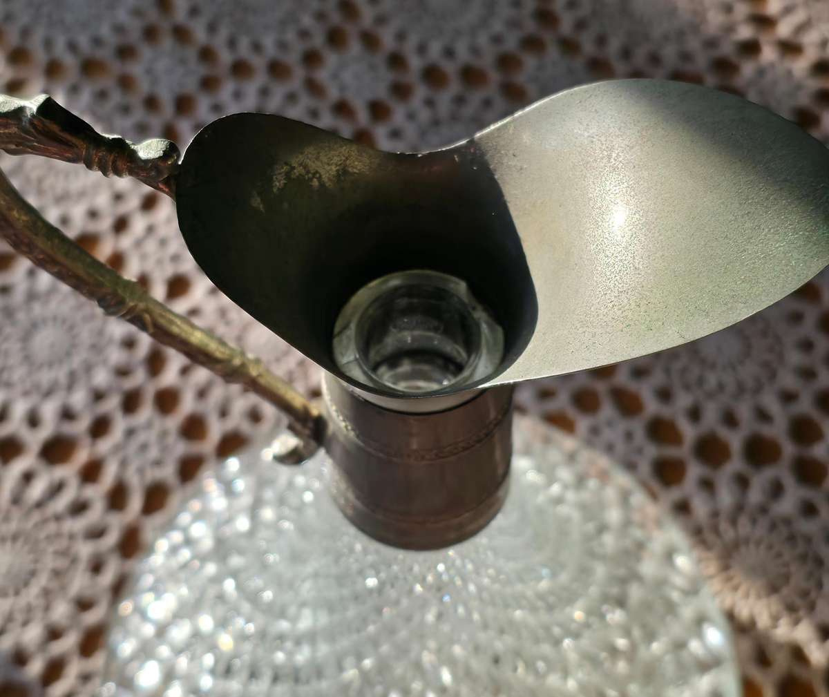 Vintage Glass and Silver plated Carafe Decanter
