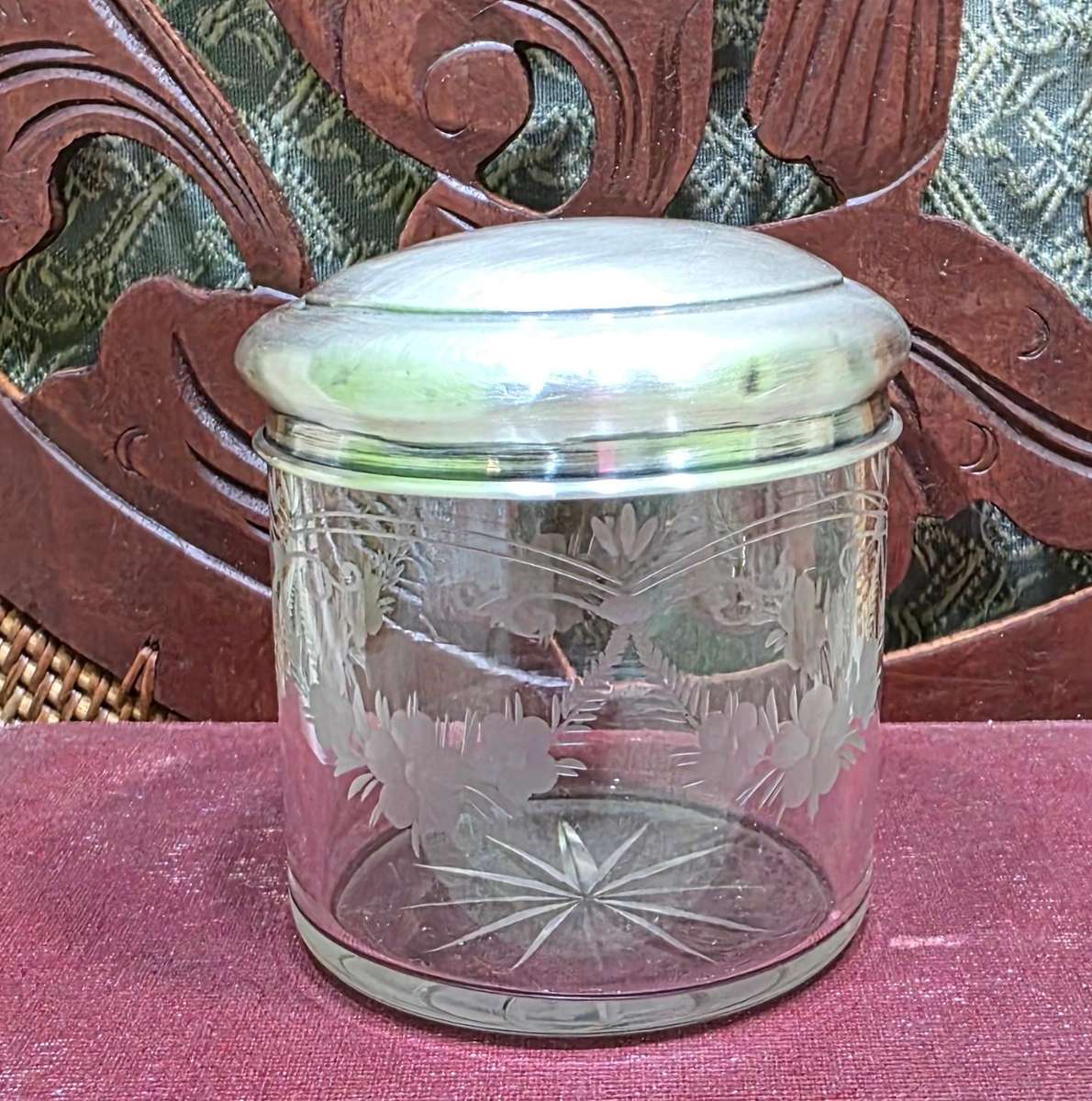 Silver and Glass Trinket/Dressing Table bowl | Vintage