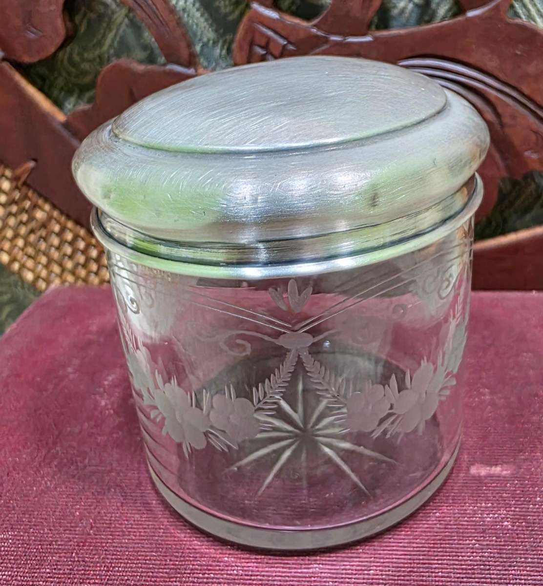 Silver and Glass Trinket/Dressing Table bowl | Vintage