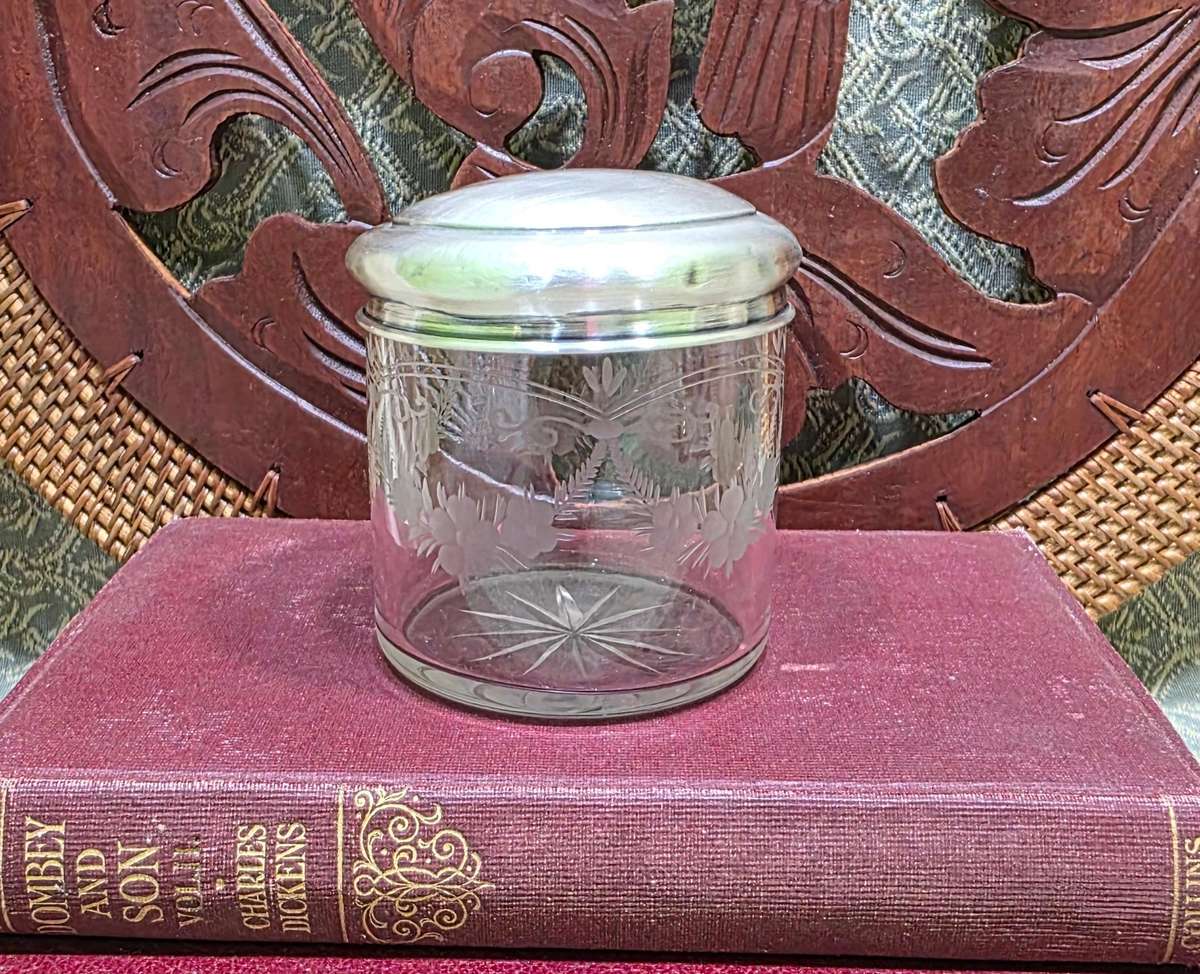 Silver and Glass Trinket/Dressing Table bowl | Vintage