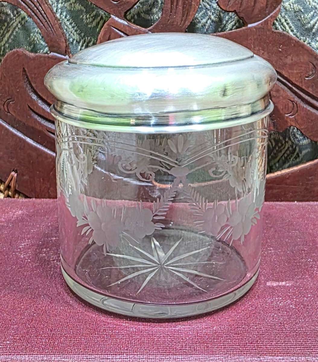 Silver and Glass Trinket/Dressing Table bowl | Vintage