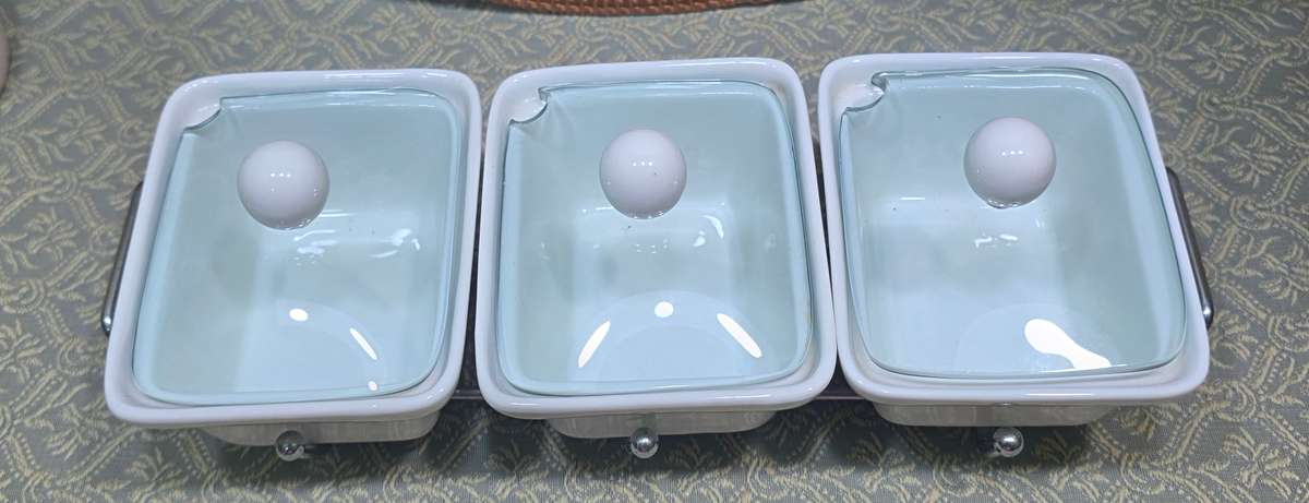 Condiment Stand with Bowls | 26 X 10 X 6.5 cm High |