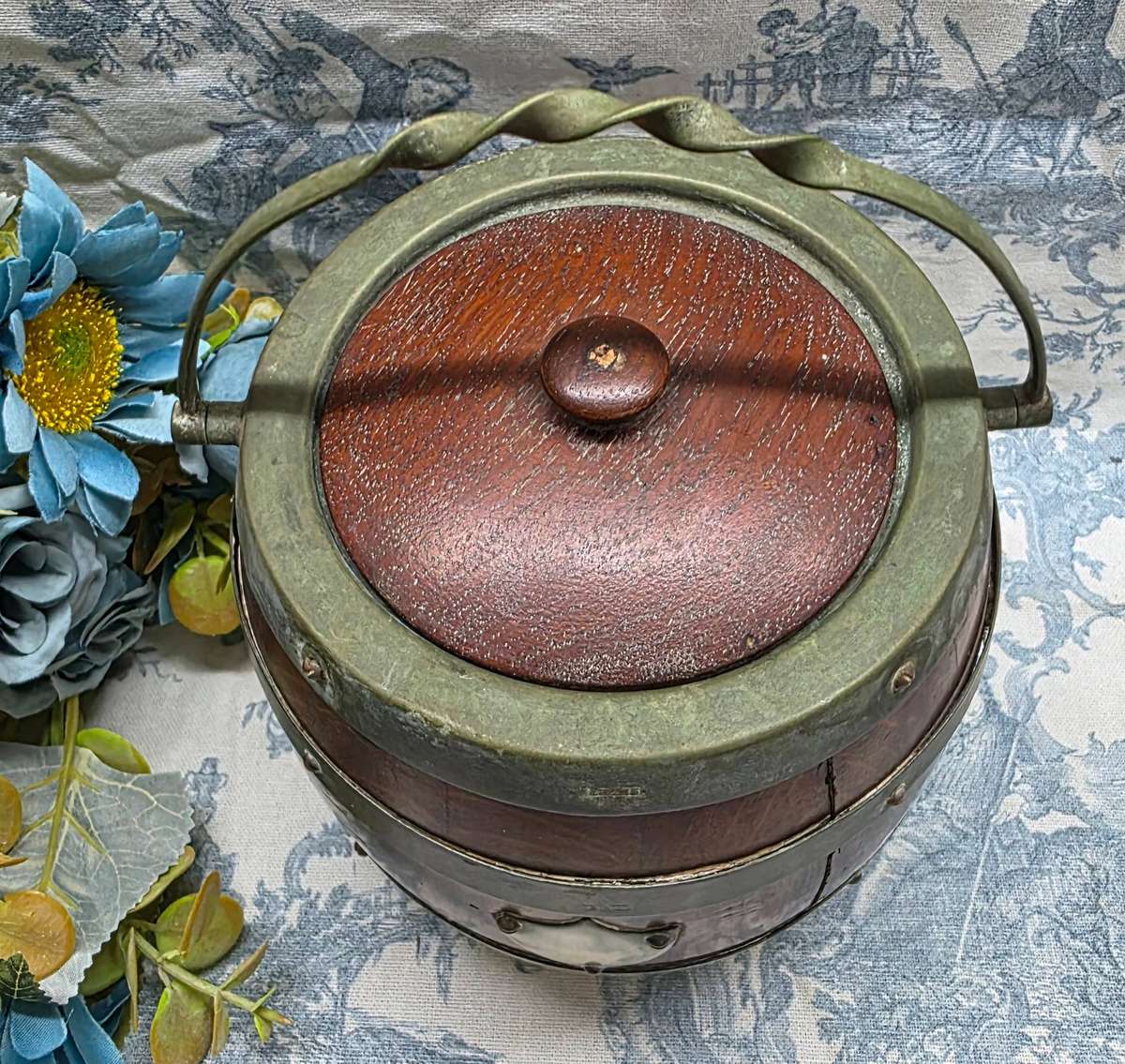 Vintage | Oak Biscuit Barrel | EPNS | Needs a Good Clean