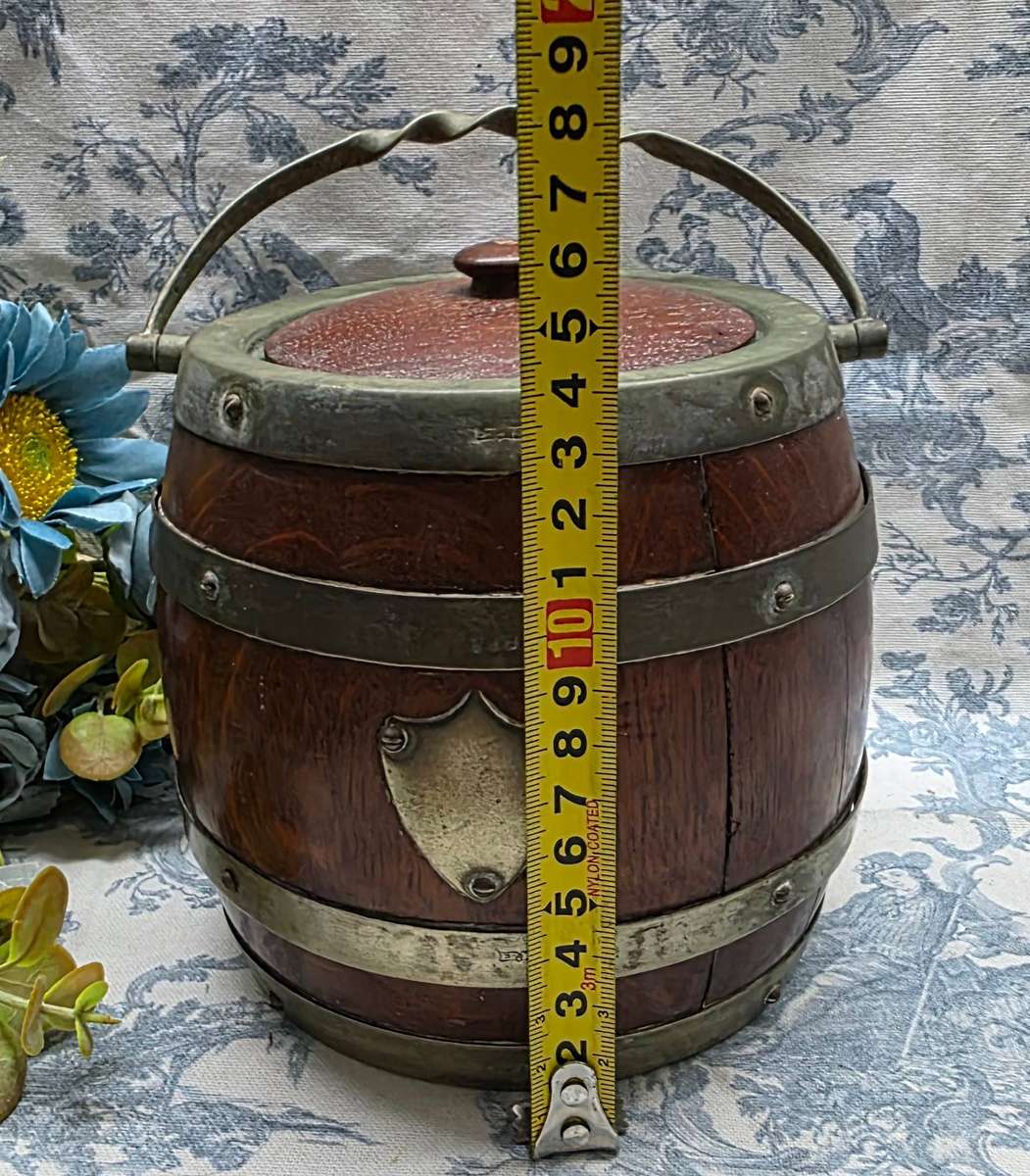 Vintage | Oak Biscuit Barrel | EPNS | Needs a Good Clean
