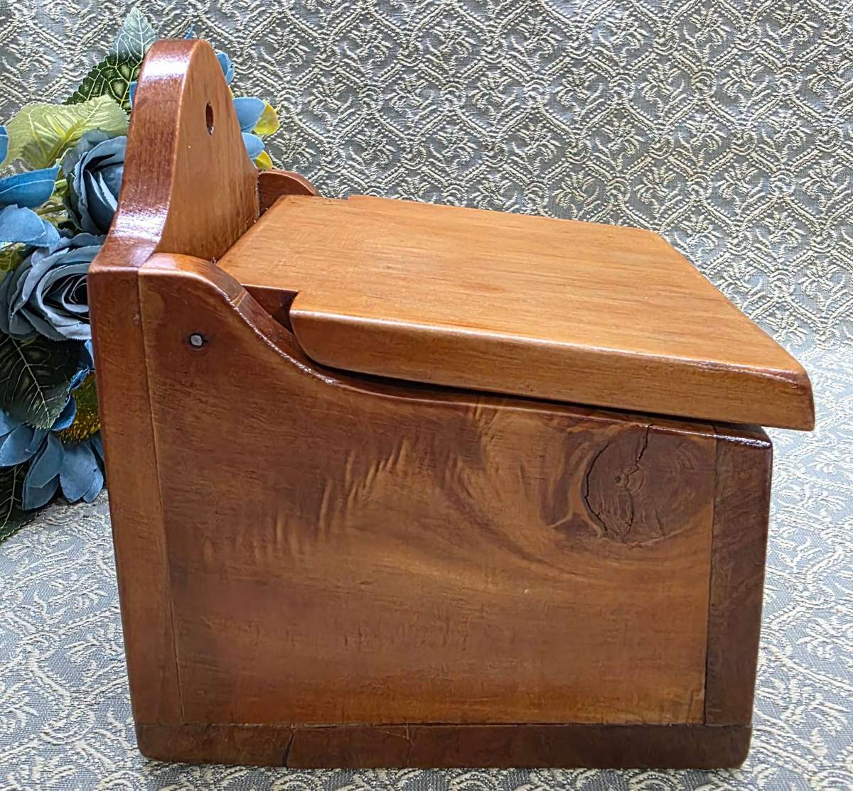 Vintage Wooden Salt Keeper / Salt Box