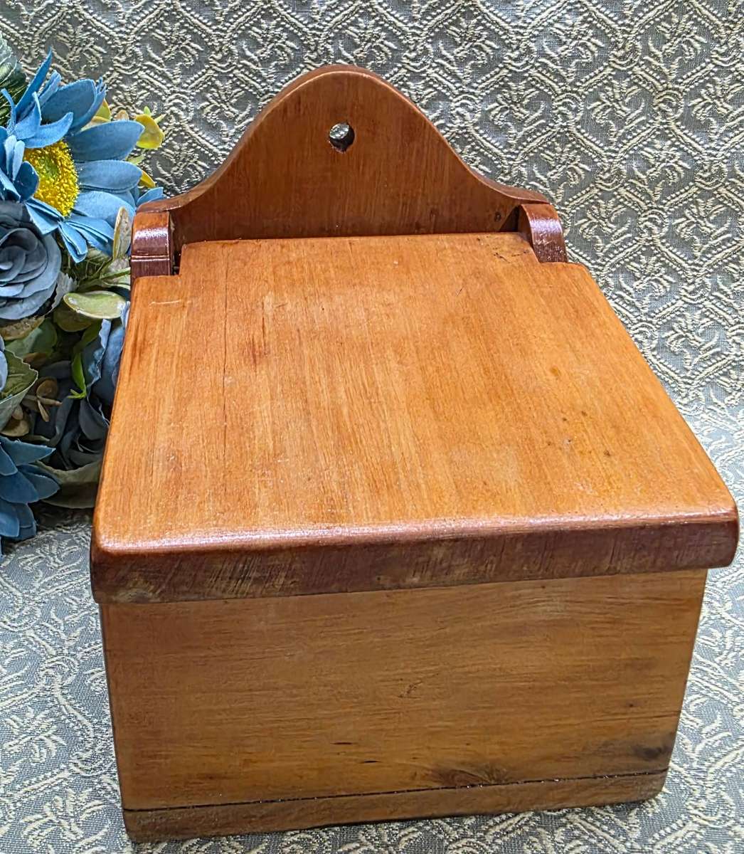 Vintage Wooden Salt Keeper / Salt Box